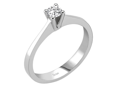 Weißgold Solitärring mit 1 laborgezüchtetem Diamant, 0,20 Karat