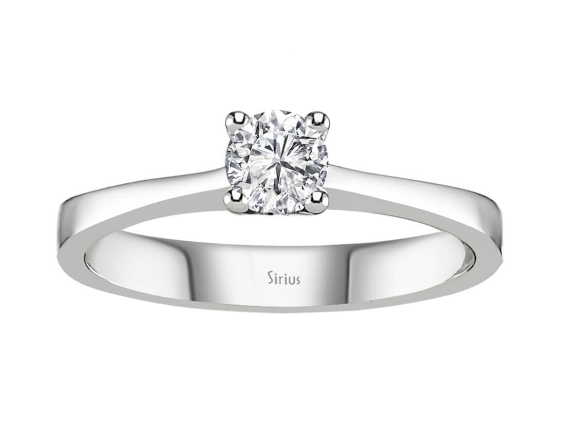 Weißgold Solitär-Ring mit 1 laborgezüchtetem Diamanten 0,30 Karat
