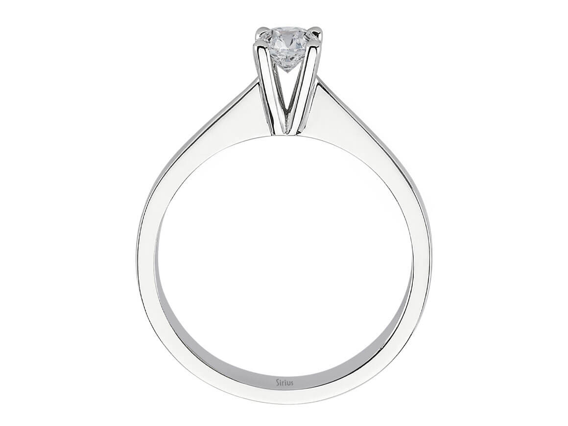 Weißgold Solitär-Ring mit 1 laborgezüchtetem Diamanten 0,38 Karat