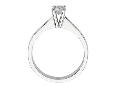 Weißgold Solitär-Ring mit 1 laborgezüchtetem Diamanten 0,38 Karat