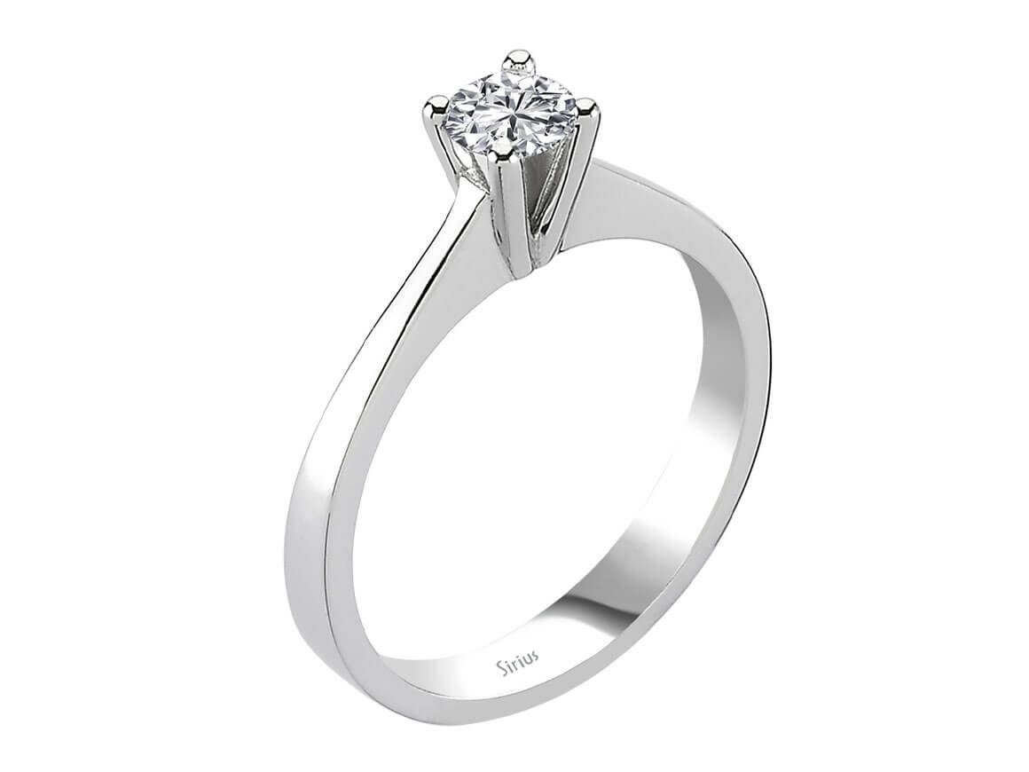 Weißgold Solitär-Ring mit 1 laborgezüchtetem Diamanten 0,30 Karat
