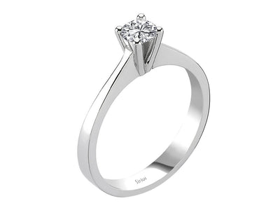 Weißgold Solitär-Ring mit 1 laborgezüchtetem Diamanten 0,30 Karat