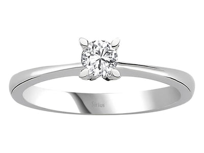 Weißgold Solitärring mit 1 laborgezüchtetem Diamant, 0,19 Karat