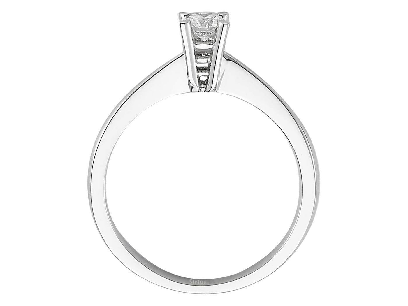 Weißgold Solitärring mit 1 laborgezüchtetem Diamant, 0,19 Karat