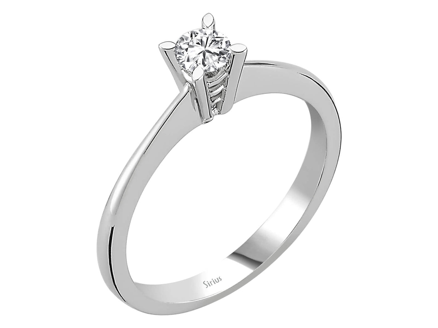 Weißgold Solitärring mit 1 laborgezüchtetem Diamant, 0,19 Karat