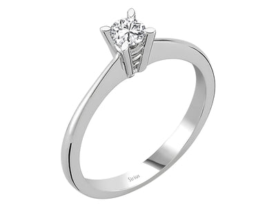 Weißgold Solitärring mit 1 laborgezüchtetem Diamant, 0,19 Karat