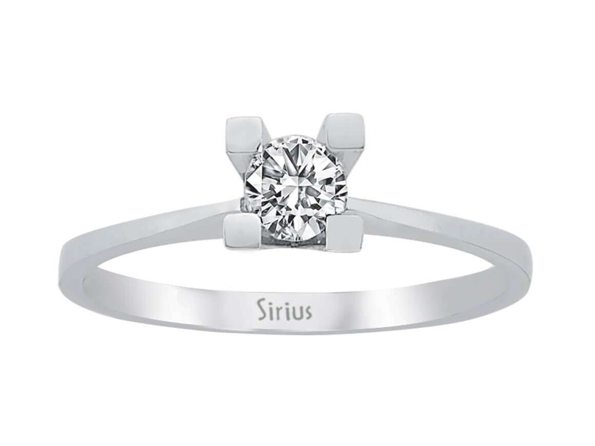 Simple laboratory diamond solitaire ring 0.20 carat in 14 carat white gold