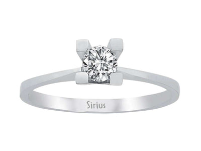 Simple laboratory diamond solitaire ring 0.20 carat in 14 carat white gold
