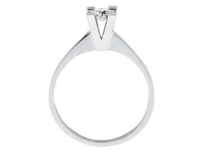 Simple laboratory diamond solitaire ring 0.20 carat in 14 carat white gold