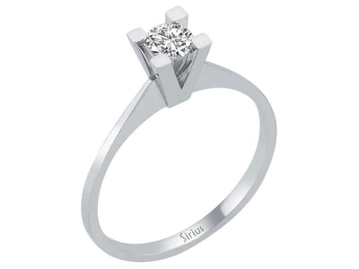 Simple laboratory diamond solitaire ring 0.20 carat in 14 carat white gold