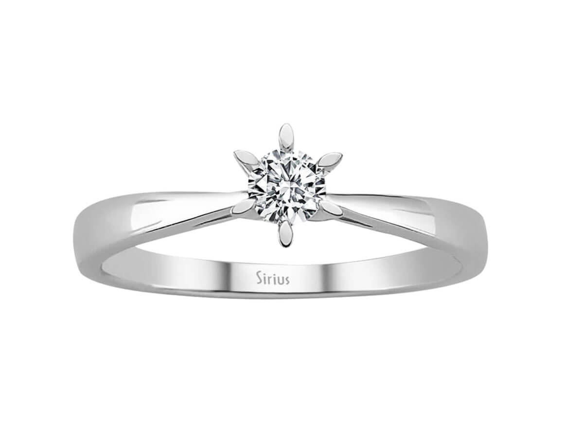 Solitaire ring with 0.21 ct diamond – 14K white gold