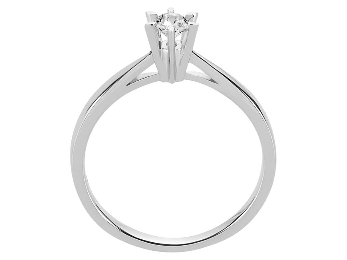 Solitaire ring with 0.21 ct diamond – 14K white gold