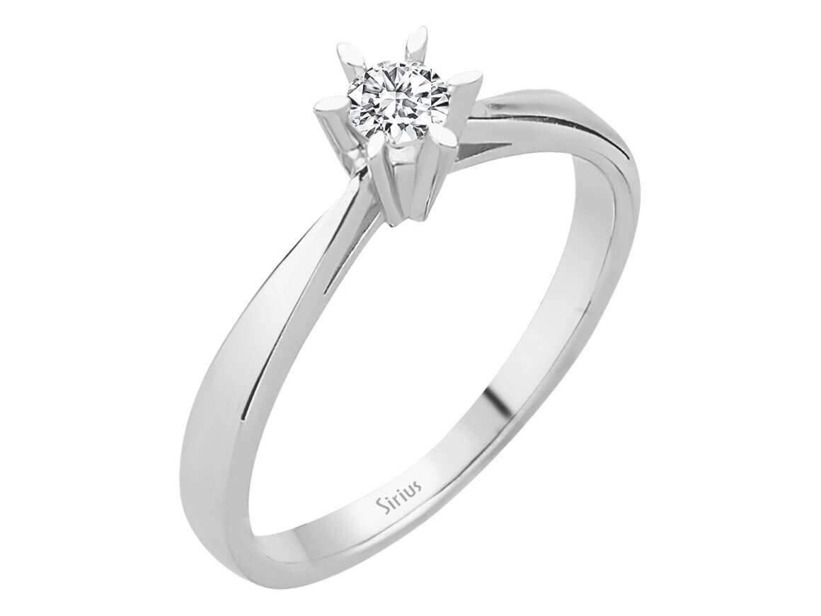Solitaire ring with 0.21 ct diamond – 14K white gold