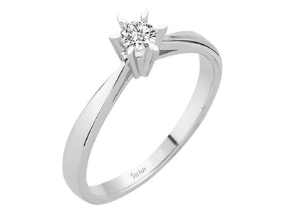 Solitaire ring with 0.21 ct diamond – 14K white gold