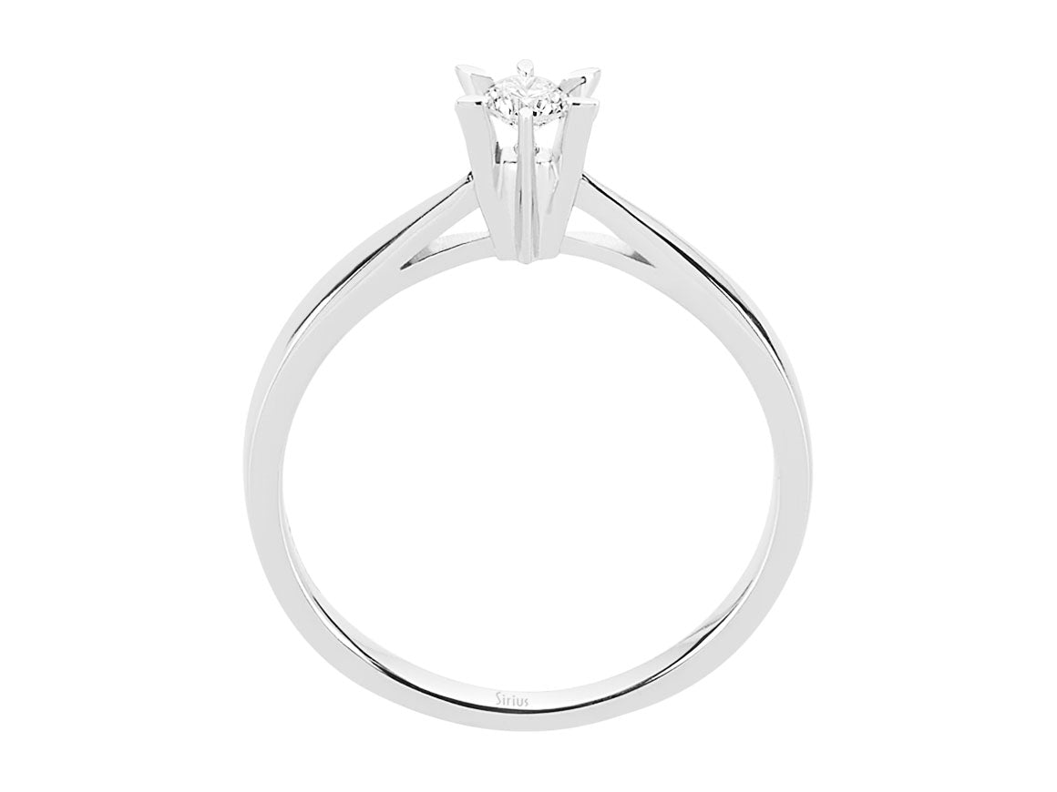 Classic solitaire ring with diamond – 0.15 ct in 14K white gold