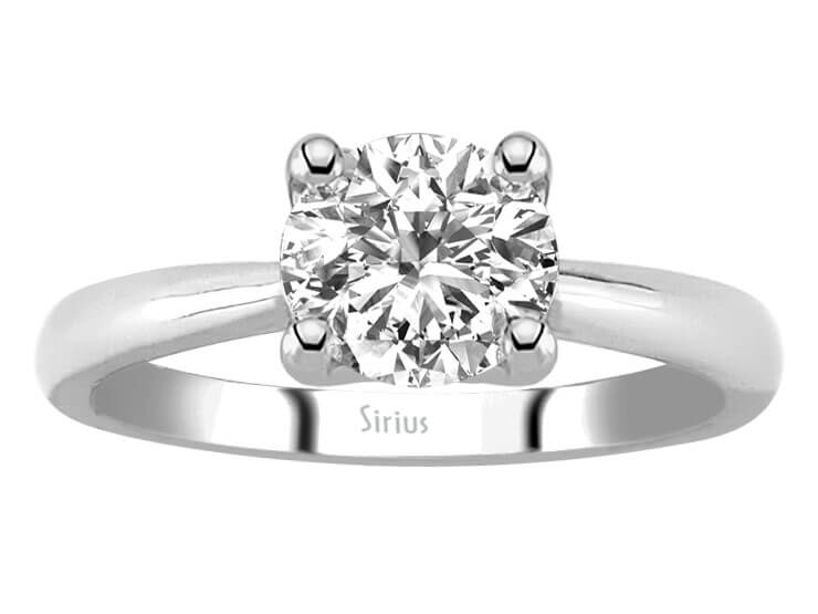 Weißgold Solitär Ring mit 1 Rundem Diamanten 1,50 Karat