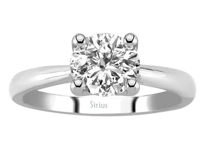 Weißgold Solitär Ring mit 1 Rundem Diamanten 1,50 Karat