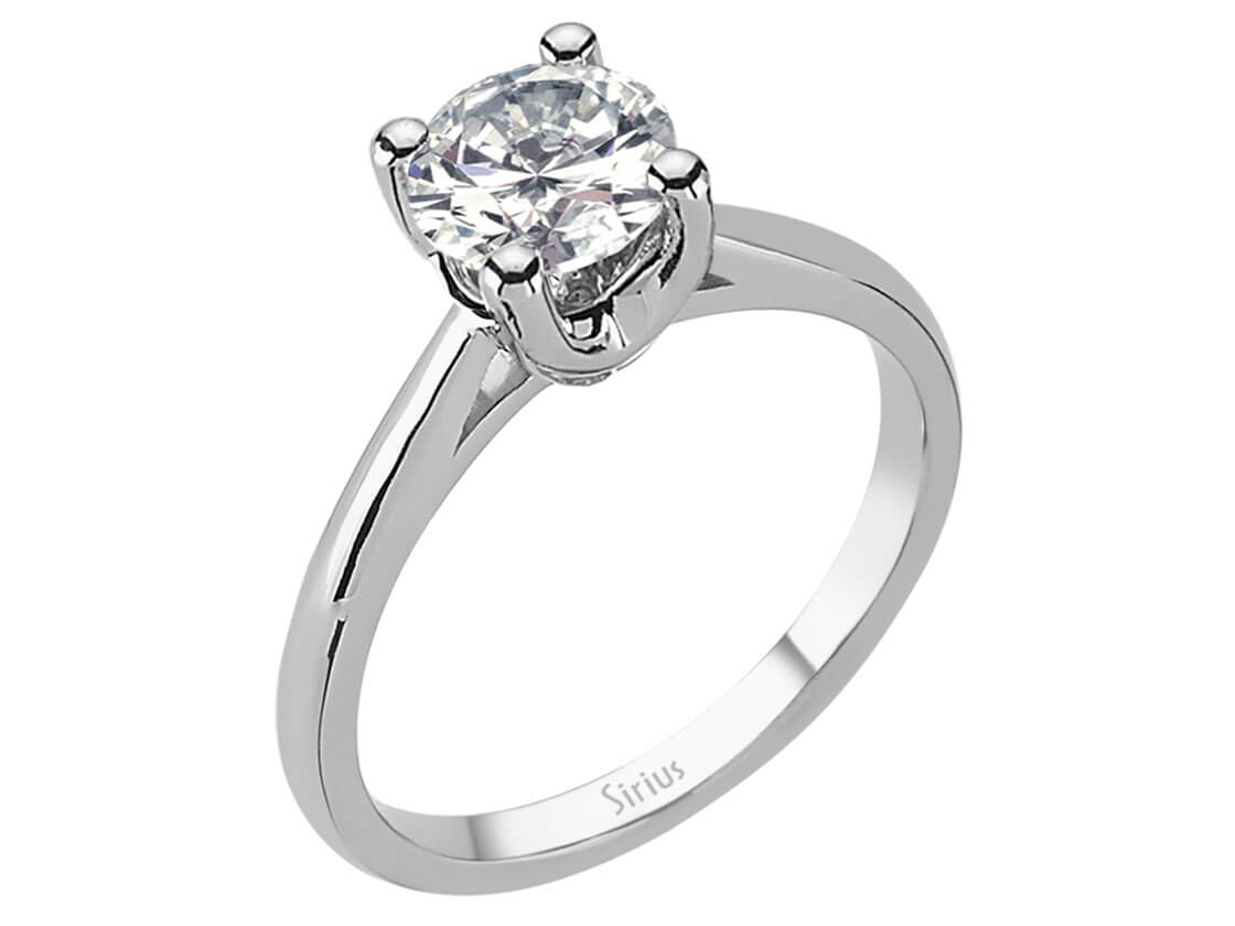 Weißgold Solitär Ring mit 1 Rundem Diamanten 1,50 Karat