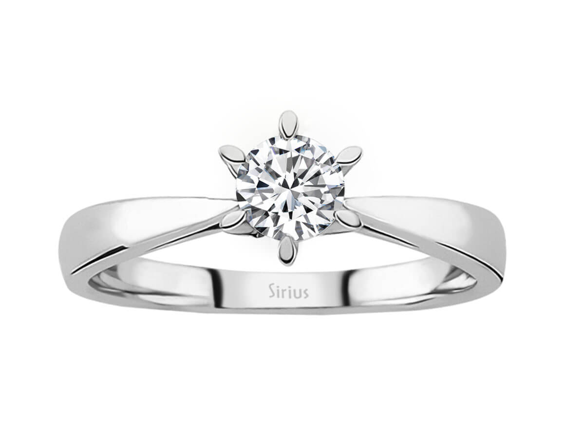White Gold Solitaire Ring with Round Diamond - 0.40 Carat - high-quality Jewelry by Rosy Lab Diamonds