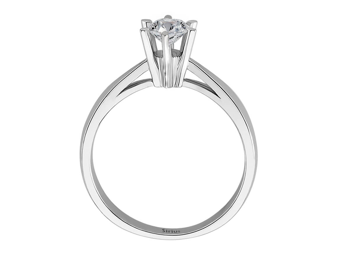 White Gold Solitaire Ring with Round Diamond - 0.40 Carat - high-quality Jewelry by Rosy Lab Diamonds