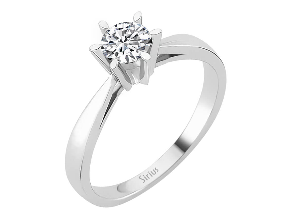 White Gold Solitaire Ring with Round Diamond - 0.40 Carat - high-quality Jewelry by Rosy Lab Diamonds