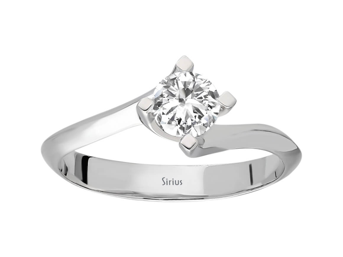 Bague solitaire intemporelle en Diamant de laboratoire en Or Blanc 14 carats | Bijoux en diamant élégants – Bijoux haut de gamme de Rosy Lab Diamonds
