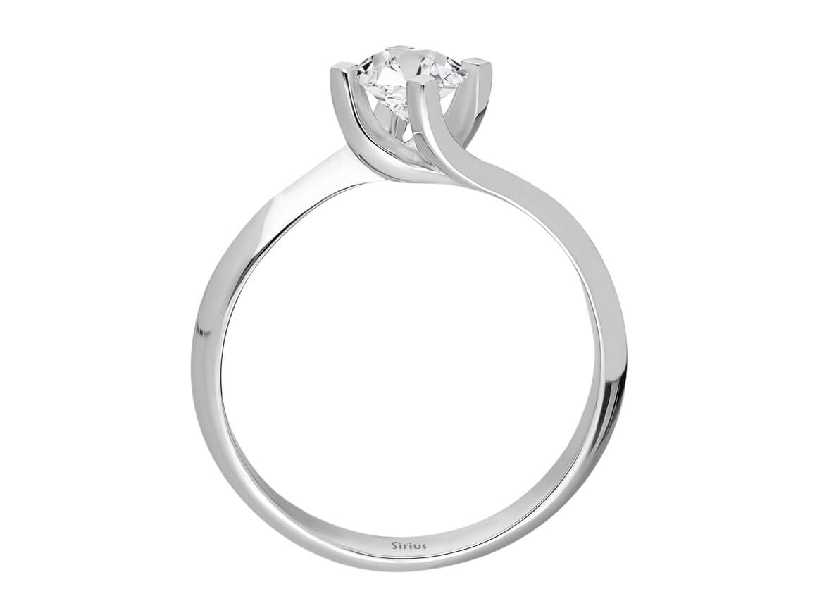 Zeitloser Labordiamant Solitärring in 14 Karat Weißgold