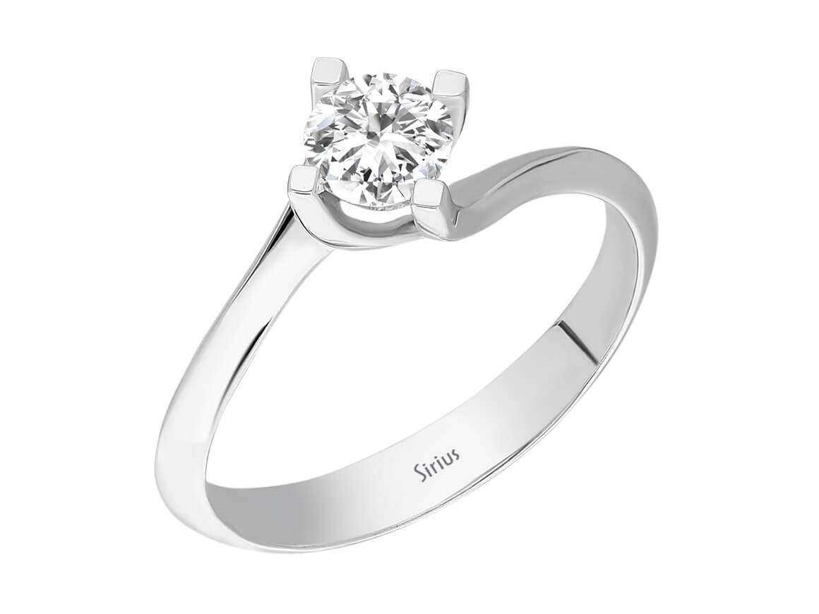 Bague solitaire intemporelle en Diamant de laboratoire en Or Blanc 14 carats | Bijoux en diamant élégants – Bijoux haut de gamme de Rosy Lab Diamonds