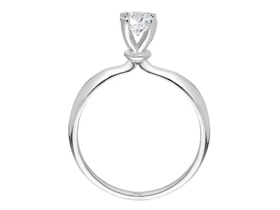 Modern laboratory diamond solitaire ring in 14 karat white gold