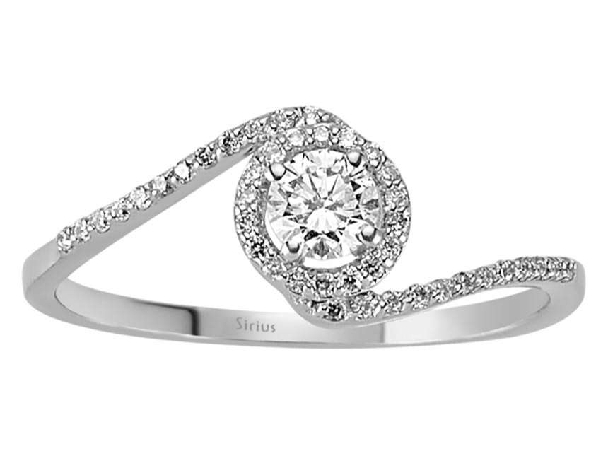 Ring mit Diamant & Labordiamanten in 14K Weißgold | Rosy – hochwertiger Schmuck von Rosy Lab Diamonds