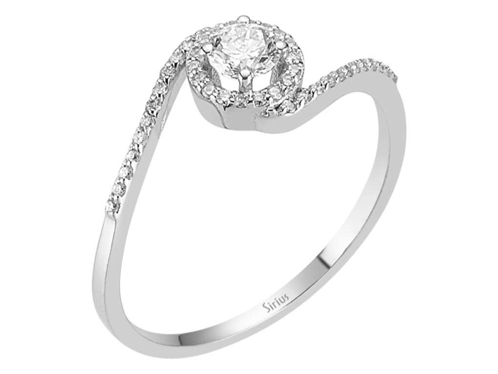 Ring mit Diamant & Labordiamanten in 14K Weißgold | Rosy – hochwertiger Schmuck von Rosy Lab Diamonds