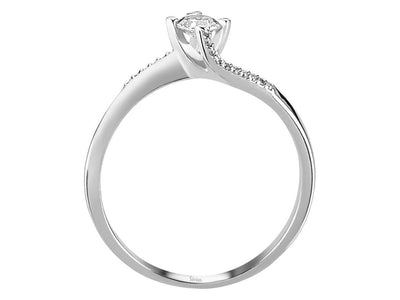 Zierlicher Solitär- und Pavé-Diamantring mit Rundschliff
