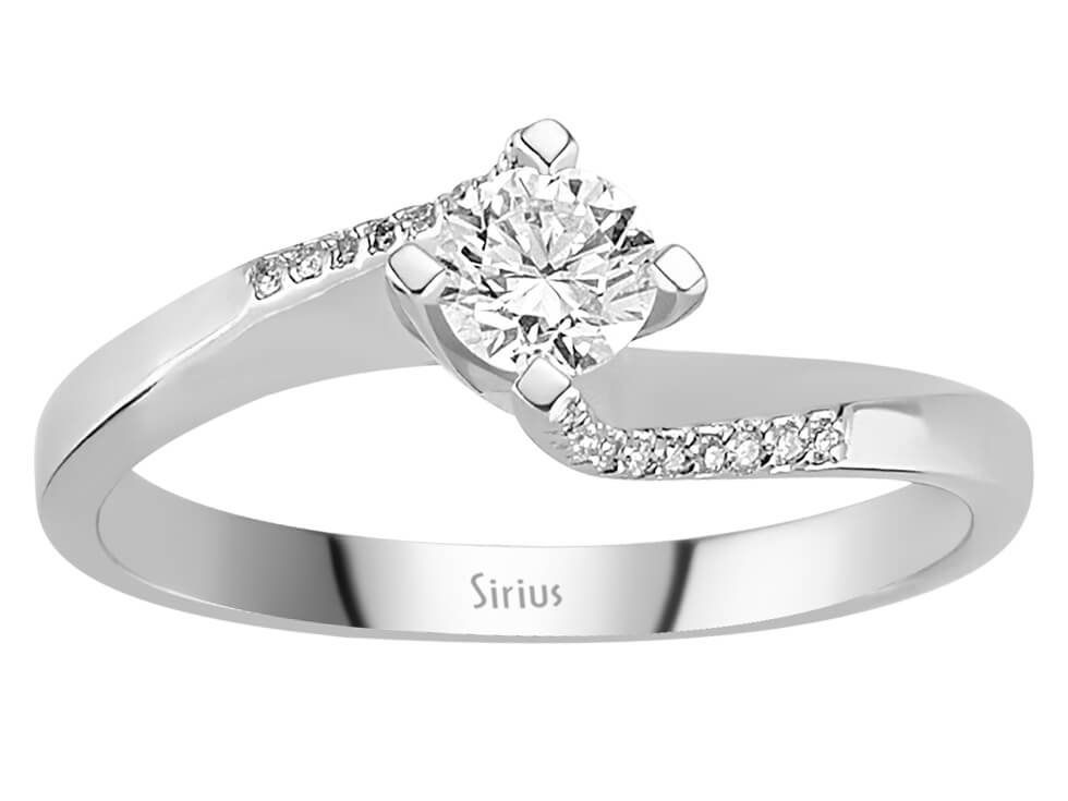Feiner Solitär- und Pavé-Diamantring mit laborgezüchteten Diamanten | 14 Karat Weißgold - hochwertiger Schmuck von Rosy Lab Diamonds
