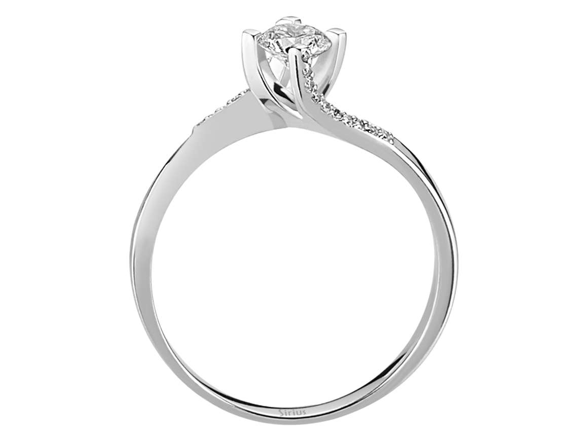 Feiner Solitär- und Pavé-Diamantring mit laborgezüchteten Diamanten | 14 Karat Weißgold - hochwertiger Schmuck von Rosy Lab Diamonds
