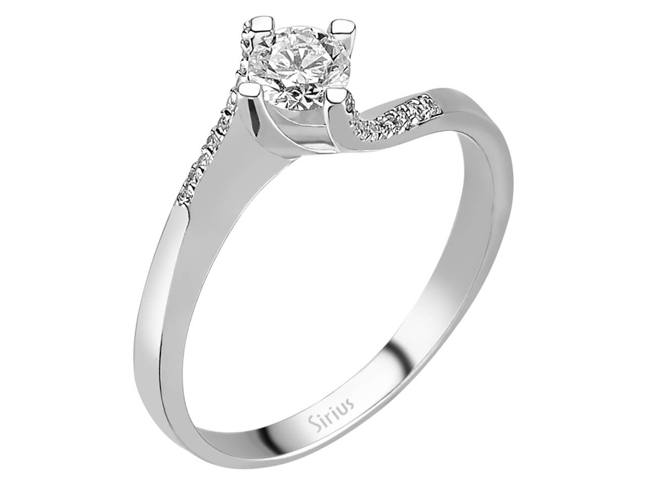 Feiner Solitär- und Pavé-Diamantring mit laborgezüchteten Diamanten | 14 Karat Weißgold - hochwertiger Schmuck von Rosy Lab Diamonds