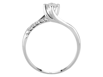 Zierlicher Solitär- und Pavé-Diamantring im Rundschliff