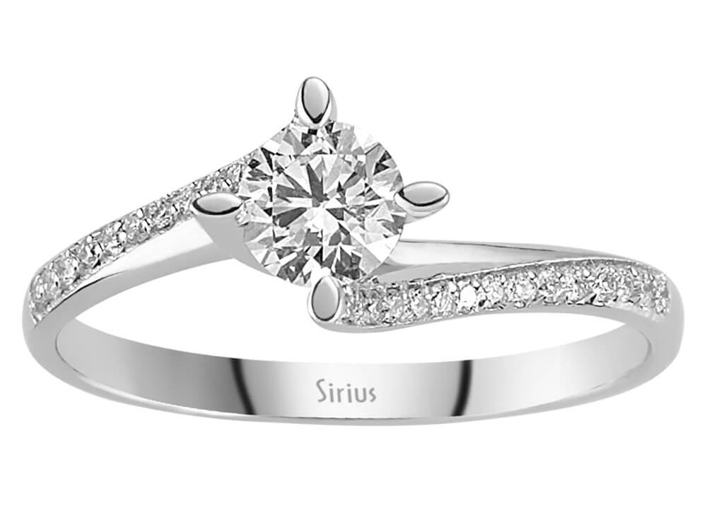Feiner Solitär- und Pavé-Diamantring mit laborgezüchteten Diamanten | 14 Karat Weißgold – hochwertiger Schmuck von Rosy Lab Diamonds