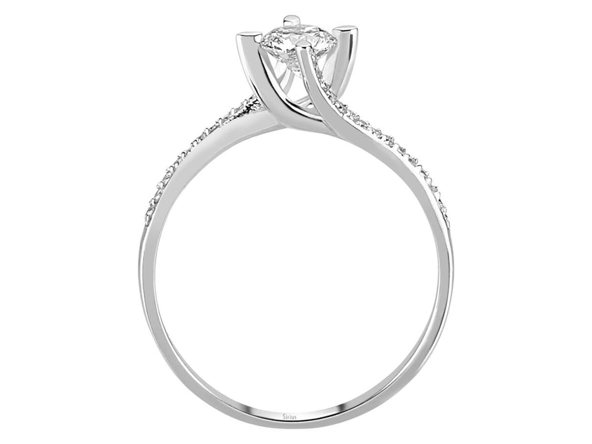 Feiner Solitär- und Pavé-Diamantring mit laborgezüchteten Diamanten | 14 Karat Weißgold – hochwertiger Schmuck von Rosy Lab Diamonds
