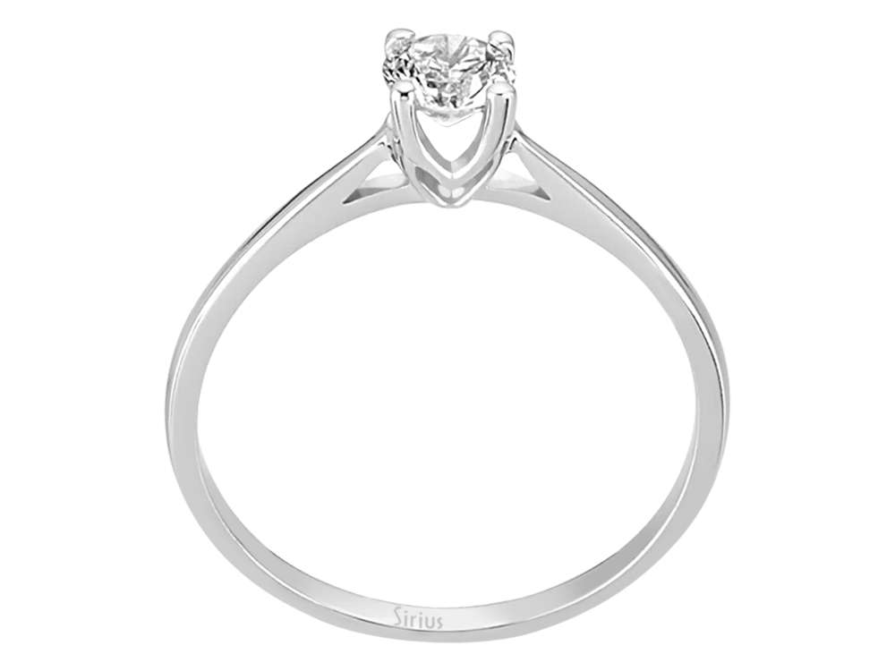 14 Karat Beyaz Altın ve laboratuvarda yetiştirilmiş pırlantaya sahip zarif tektaş pırlanta yüzük - Rosy Lab Diamonds’tan yüksek kaliteli Mücevher