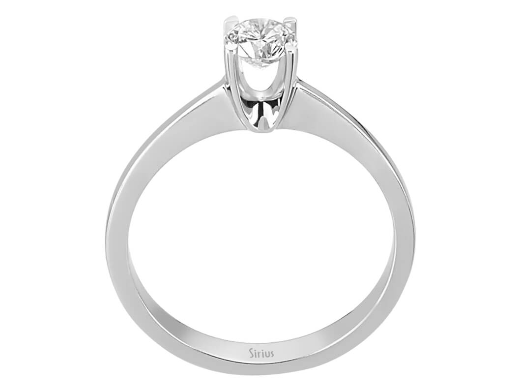 Zamansız tektaş pırlanta yüzük, laboratuvarda üretilmiş pırlanta ile | 14 ayar Beyaz Altın – Rosy Lab Diamonds’tan kaliteli Mücevher