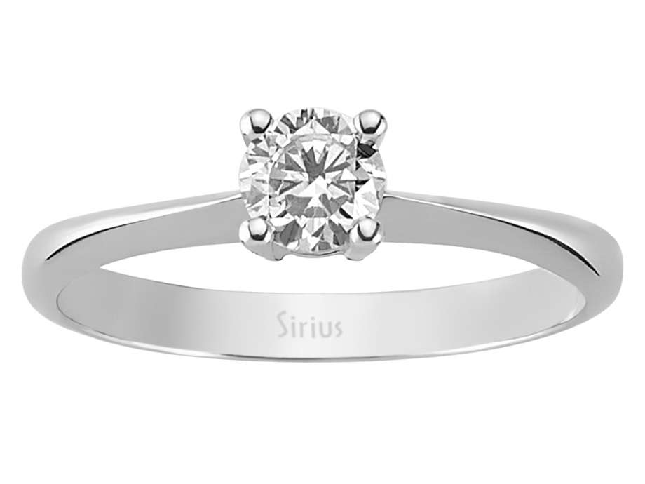 Bague solitaire en diamant sobre avec diamant créé en laboratoire | Or Blanc 14 carats – Bijoux haut de gamme de Rosy Lab Diamonds