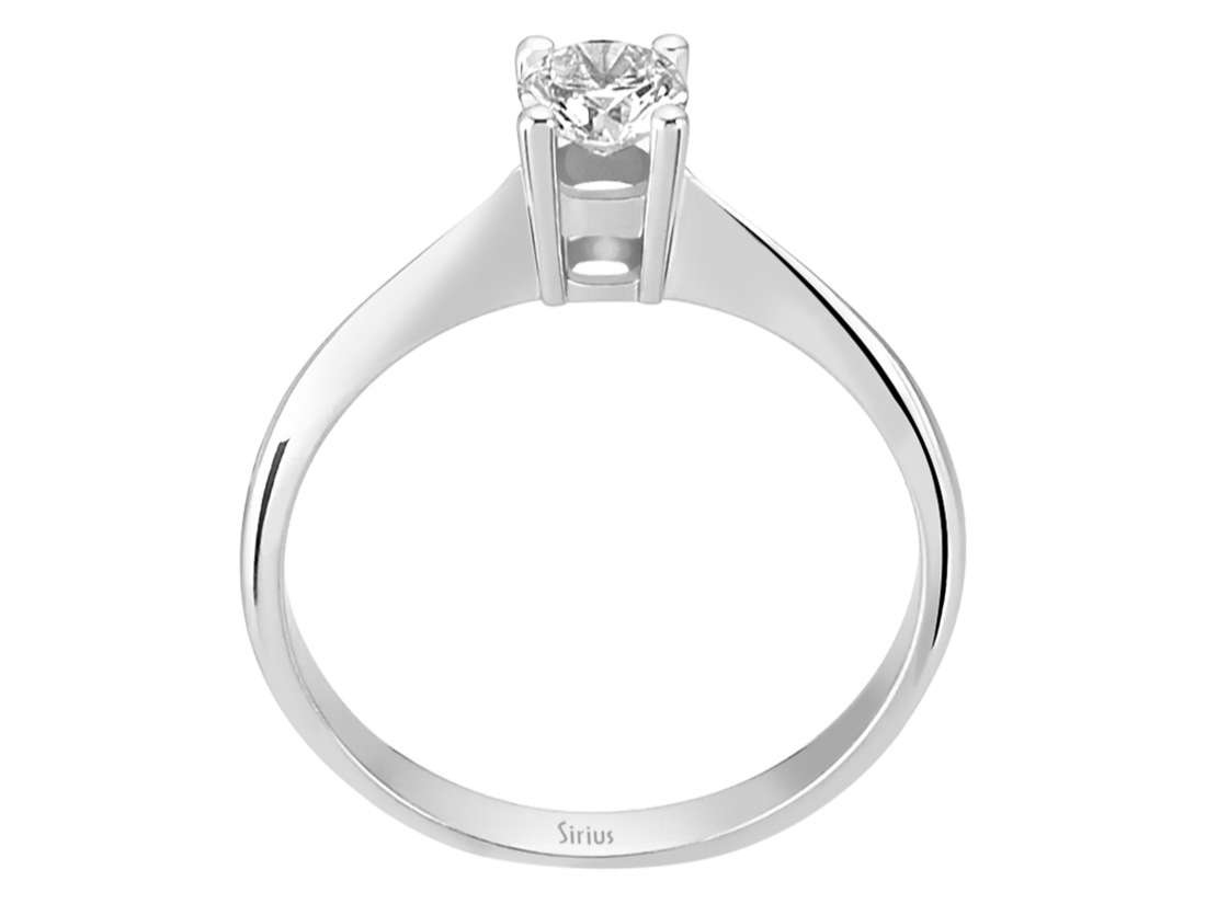 Bague solitaire en diamant sobre avec diamant créé en laboratoire | Or Blanc 14 carats – Bijoux haut de gamme de Rosy Lab Diamonds