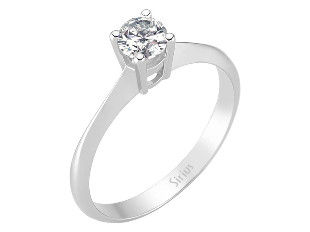 Bague solitaire en diamant sobre avec diamant créé en laboratoire | Or Blanc 14 carats – Bijoux haut de gamme de Rosy Lab Diamonds