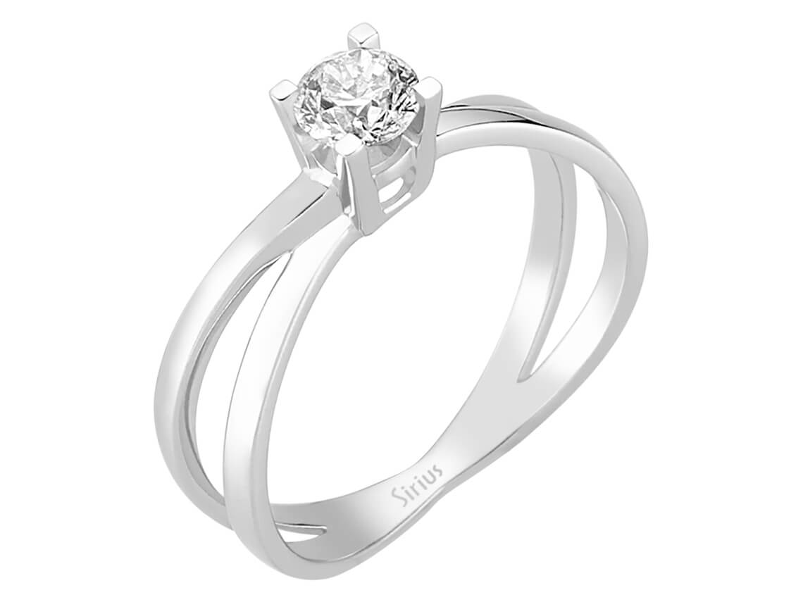 Modern tektaş pırlanta yüzük, laboratuvarda yetiştirilmiş pırlanta | 14 ayar Beyaz Altın – Rosy Lab Diamonds’tan yüksek kaliteli Mücevher