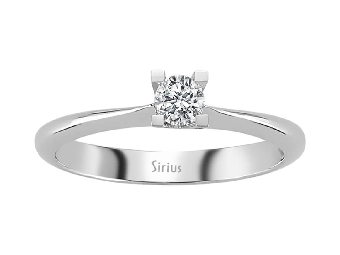 Bague solitaire en Or Blanc 14 carats avec Diamant de 0,25 ct - Élégance classique - Bijoux haut de gamme de Rosy Lab Diamonds
