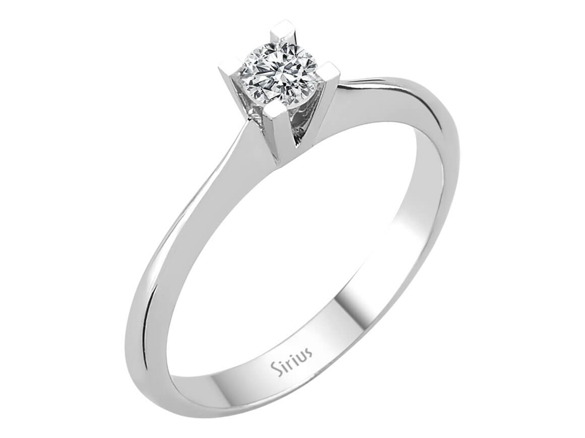 Bague solitaire en Or Blanc 14 carats avec Diamant de 0,25 ct - Élégance classique - Bijoux haut de gamme de Rosy Lab Diamonds