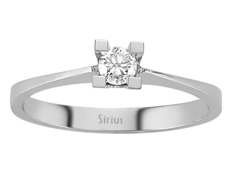 0,15 ct Pırlantalı 14K Beyaz Altın Tektaş Yüzük - Zarif Klasik - Rosy Lab Diamonds’tan yüksek kaliteli Mücevher