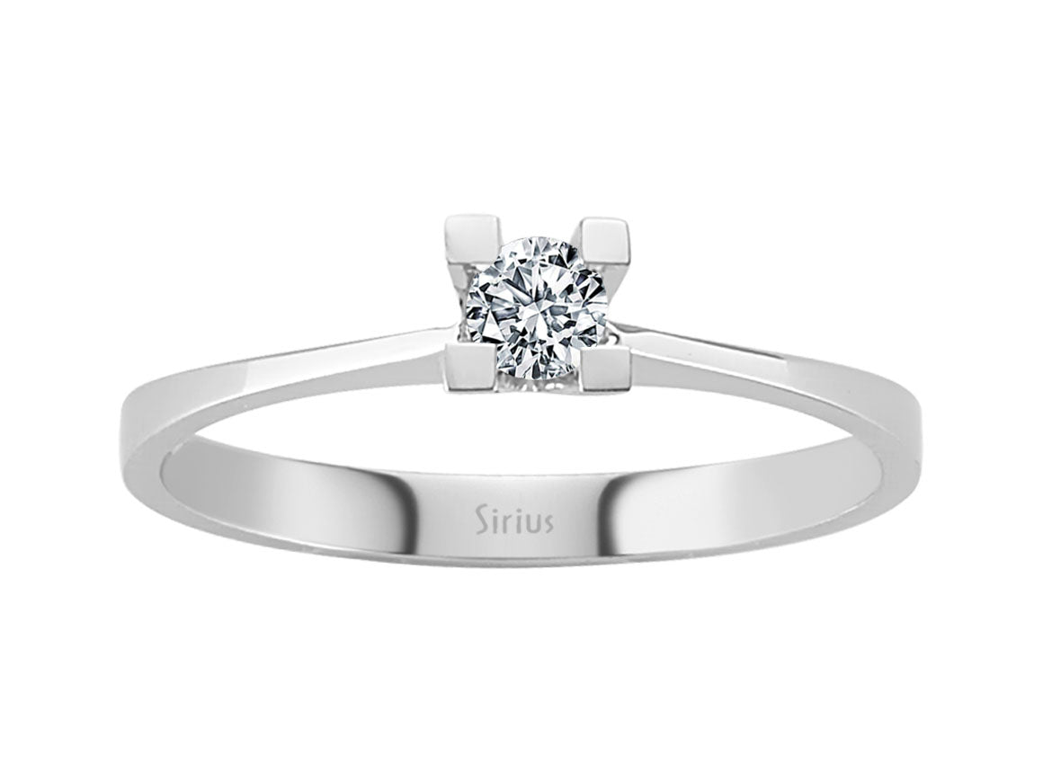 Ring mit Diamant & Labordiamanten in 14K Weißgold | Rosy – hochwertiger Schmuck von Rosy Lab Diamonds