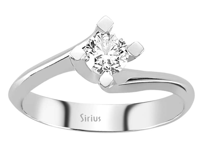 Bague solitaire en Or Blanc 14 carats avec Diamant de 0,40 ct - Éclat classique - Bijoux haut de gamme de Rosy Lab Diamonds