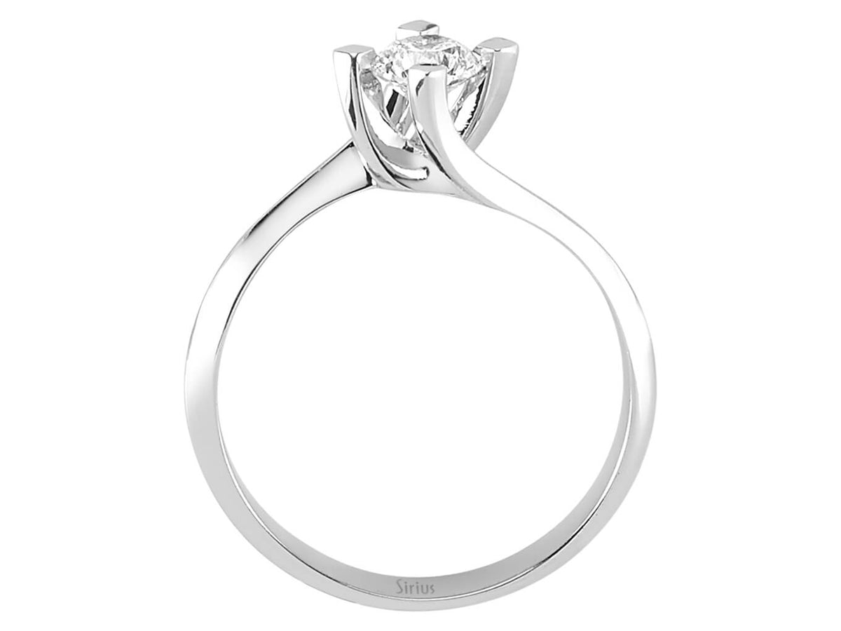 Bague solitaire en Or Blanc 14 carats avec Diamant de 0,40 ct - Éclat classique - Bijoux haut de gamme de Rosy Lab Diamonds